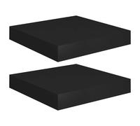 vidaXL Estantes flotantes de pared 2 uds MDF 23x23,5x3,8 cm Blanco brillante, negro brillante, gris brillante Mueble Almacenaje Estantería para Oficina, Estudio, Dormitorio Estantería/Librería/ mueble