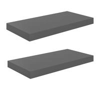 vidaXL Estantes flotantes de pared 2 uds MDF 50x23x3,8 cm Blanco brillante, negro brillante, gris brillante Mueble Almacenaje Estantería para Oficina, Estudio, Dormitorio Estantería/Librería/ mueble d