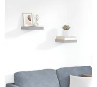 vidaXL Estantes flotantes de pared 2 uds MDF gris 23x23,5x3,8 cm
