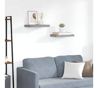 vidaXL Estantes flotantes de pared 2 uds MDF gris 40x23,5x3,8 cm
