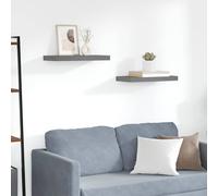 vidaXL Estantes flotantes de pared 2 uds MDF gris brillo 50x23,5x3,8 cm