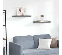 vidaXL Estantes flotantes de pared 2 uds MDF gris brillo 50x23x3,8 cm