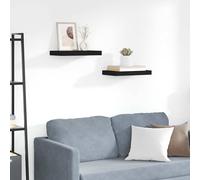 vidaXL Estantes flotantes de pared 2 uds MDF negro 40x23,5x3,8 cm