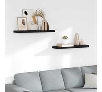 vidaXL 2X Estantes Flotantes Pared Repisa Colgante Estantería Tablero CD Libros Decoración Coleccionables Fotos Premios Negro MDF 80x23,5x3,8cm