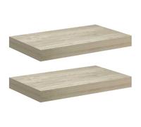 vidaXL Estantes flotantes de Pared 2 uds MDF Roble 40x23,5x3,8 cm