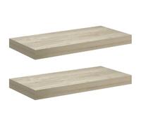 vidaXL Estantes flotantes de Pared 2 uds MDF Roble 50x23,5x3,8 cm