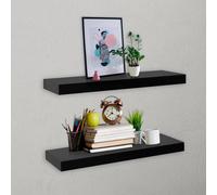 vidaXL Estantes flotantes de pared 2 unidades negro 40x20x3,8 cm