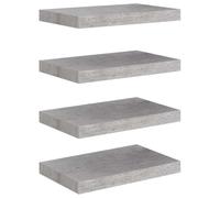 vidaXL Estantes flotantes de pared 4 uds gris MDF 40x23x3,8 cm