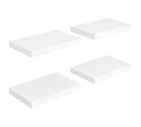 vidaXL Estantes flotantes de pared 4 uds MDF 40x23x3,8 cm Blanco brillante, negro brillante, gris brillante Mueble Almacenaje Estantería para Oficina, Estudio, Dormitorio Estantería/Librería/ mueble d