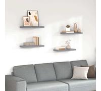vidaXL Estantes flotantes de pared 4 uds MDF gris 60x23,5x3,8 cm