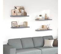 vidaXL Estantes flotantes de pared 4 uds MDF gris 80x23,5x3,8 cm
