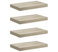 vidaXL 4X Estantes Flotantes de Pared Repisa Colgante Estantería Tablero CD Libros Decoración Coleccionables Foto Premio Color Roble MDF 40x23x3,8 cm