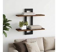 vidaXL Estantes flotantes Madera envejecida 40 x 15 x 40 cm
