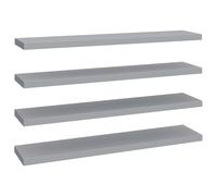 vidaXL Estantes flotantes pared 4 MDF 120x23,5x3,8 cm Blanco brillante, negro brillante, gris brillante Mueble Almacenaje Estantería para Oficina, Estudio, Dormitorio Estantería/Librería/ mueble de Al