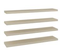 vidaXL Estantes flotantes pared 4 MDF 120x23,5x3,8 cm Blanco brillante, negro brillante, gris brillante Mueble Almacenaje Estantería para Oficina, Estudio, Dormitorio Estantería/Librería/ mueble de Al