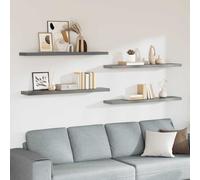vidaXL Estantes flotantes pared 4 MDF gris 120x23,5x3,8 cm