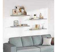 vidaXL Estantes flotantes pared 4 uds gris hormigón MDF 90x23,5x3,8 cm