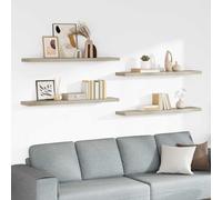 vidaXL Estantes flotantes pared 4 uds MDF color roble 120x23,5x3,8 cm