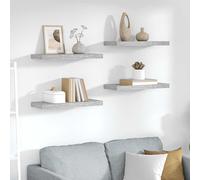 vidaXL 4X Estante Flotante Pared Repisa Flotante Balda Estantería Salón Estudio Exhibición Colgante Decoración Gris Hormigón MDF 60x23,5x3,8 cm