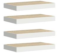 vidaXL Estantes flotantes Pared 4 uds MDF Roble y Blanco 50x23,5x3,8 cm