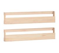 vidaXL Estantes para zapatos de pared 2 uds madera de pino 110x9x23 cm Color Natural/Blanco