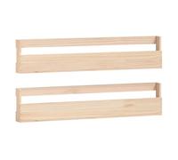 vidaXL Estantes para zapatos de pared 2 uds madera de pino 110x9x23 cm Color Natural/Blanco