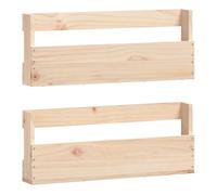 vidaXL Estantes para zapatos de pared 2 uds Madera de pino 59x9x23 cm