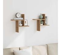 vidaXL Estantes pared 2 uds madera ingeniería artisian 38x12x38 cm