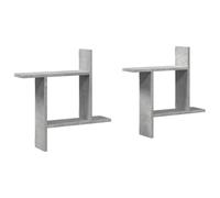 vidaXL Estantes pared 2 uds madera ingeniería gris hormigón 50x12x50cm