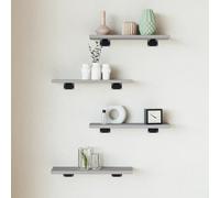 vidaXL Estantes pared 2 uds madera ingeniería gris Sonoma 40x10x1,5 cm