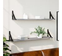 vidaXL Estantes pared 2 uds madera ingeniería gris Sonoma 80x15x15,5cm