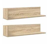 vidaXL Estantes de pared Estantería flotante Madera Roble Sonoma 2 uds 75x16,5x16,5 cm
