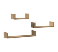 vidaXL Estantes de pared 3 unidades – Madera de ingeniería, Roble Artisan