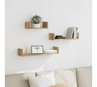 vidaXL Estantes pared 3 unidades madera ingeniería roble artisan
