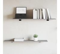 vidaXL Estantes de pared 4 uds – Madera de ingeniería Gris Sonoma 100x20x1,5 cm