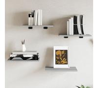 vidaXL Estantes pared 4 uds madera ingeniería gris Sonoma 40x30x1,5 cm