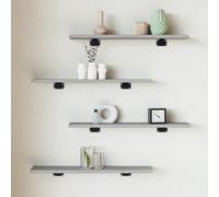 vidaXL Estantes pared 4 uds madera ingeniería gris Sonoma 60x10x1,5 cm
