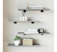 vidaXL Estantes de pared 4 uds - Repisas flotantes madera ingeniería Gris Sonoma 60x20x1,5 cm