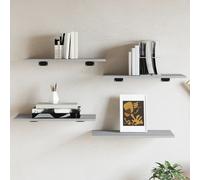vidaXL Estanterías flotantes 4 uds – Repisas para libros y cuadros, Madera ingeniería Gris Sonoma