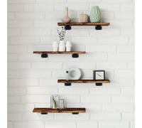 vidaXL Estantes pared 4 uds madera ingeniería roble humo 40x10x1,5 cm