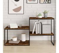 vidaXL Estantes pared 4 uds madera ingeniería roble humo 60x40x1,5 cm