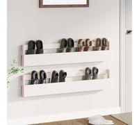 vidaXL Estantes zapatos de pared 2 uds madera pino blanco 110x9x23cm