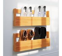 vidaXL Estantes zapatos pared 2 uds madera pino marrón 59x8,5x23,5 cm