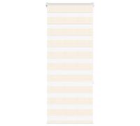 vidaXL Estor Cebra Enrollable Doble Beige mármol Tejido ancho 60,9 cm Poliéster