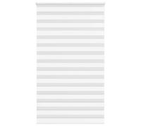 vidaXL Estor cebra blanco 130x200 cm - tejido ancho 125,9 cm, poliéster, estor doble