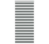 vidaXL Estor Cebra Gris Oscuro 95x200cm Tejido Ancho 90,9 cm poliéster, Estor Doble, Estor Enrollable Cebra, Cortina Cebra, Estor Doble
