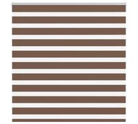 vidaXL Estor cebra marrón 140x100 cm tejido ancho 135,9 cm poliéster