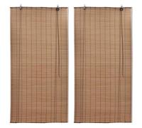 vidaXL Estor enrollable de bambú 2 unidades marrón 150x220 cm