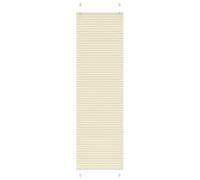 vidaXL Estor Plisado Crema 65x200 cm Tela Ancho 64,4 cm Poliéster, Para Ventanas