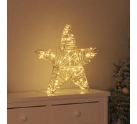 vidaXL Estrella 3D 50 LED cálido 55 x 52.5 x 9 cm Ratán